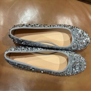 LOFT Sparkling Silver Sequin Flats